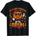 thumbnail image 1 of Bruh Halloween Boys Kids Pumpkin Funny Halloween T-Shirt, 1 of 8