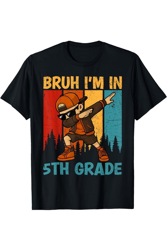 Bruh I'M In 5Th Grade Fifth Grade Dabbing Boy Student T-Shirt