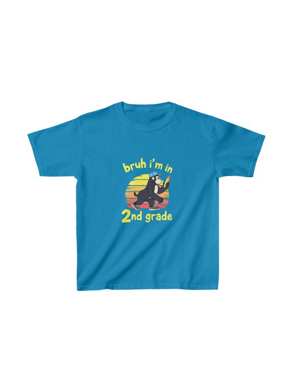 Bruh I'm in 2nd Grade (Ape) Kids T-Shirt