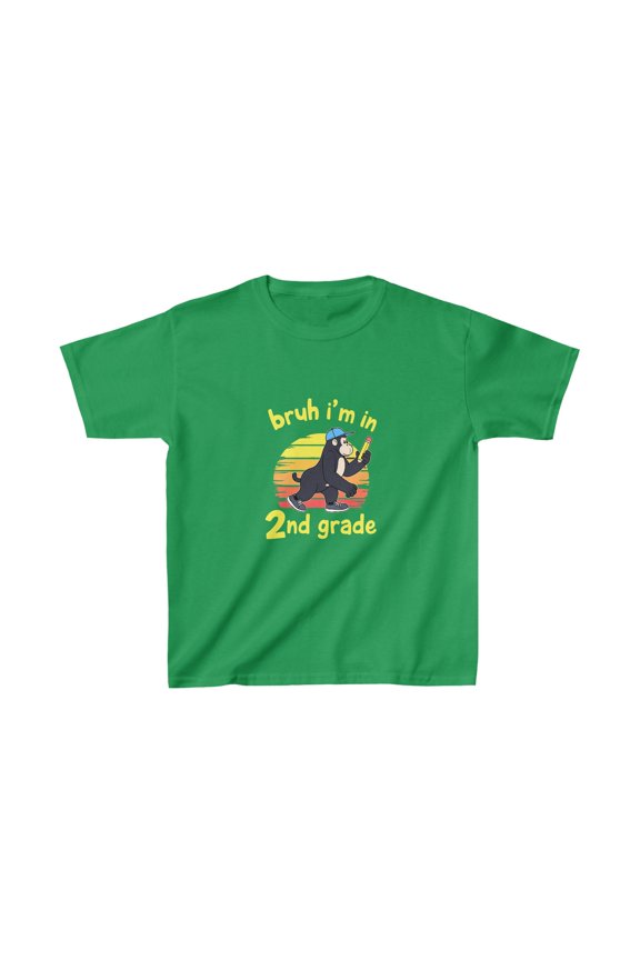 Bruh I'm in 2nd Grade (Ape) Kids T-Shirt