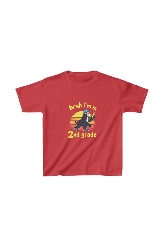 Bruh I'm in 2nd Grade (Ape) Kids T-Shirt