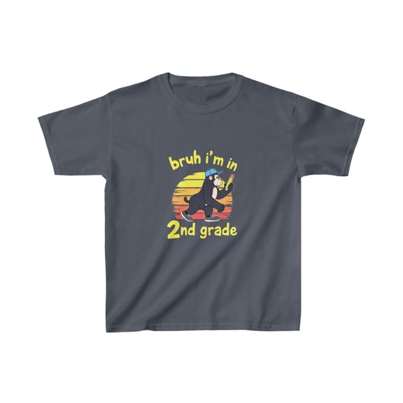 Bruh I'm in 2nd Grade (Ape) Kids T-Shirt