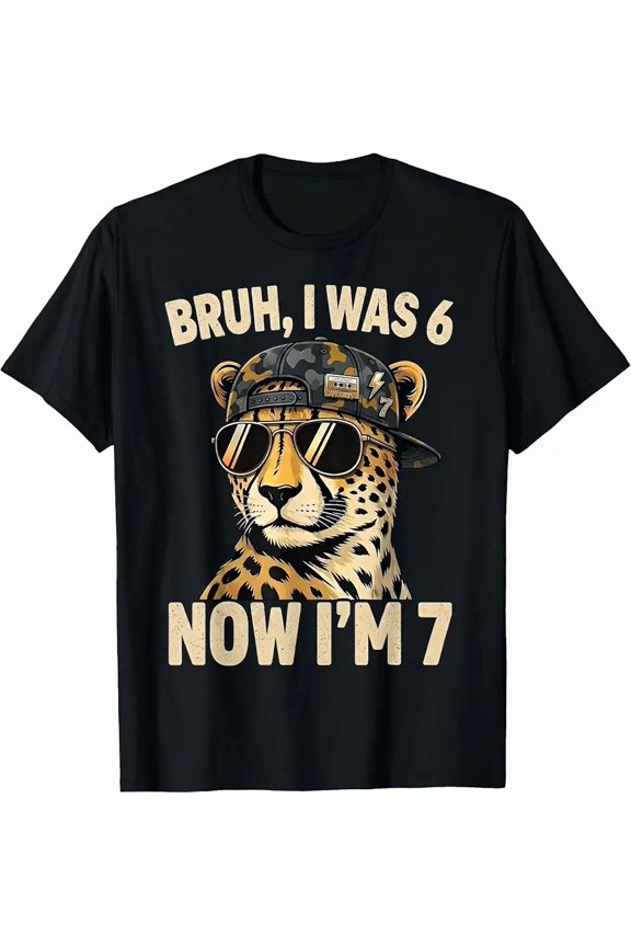 Bruh, I was 6 Now I'm 7 7th Birthday Boy Gifts for Boys Kids T-Shirt
