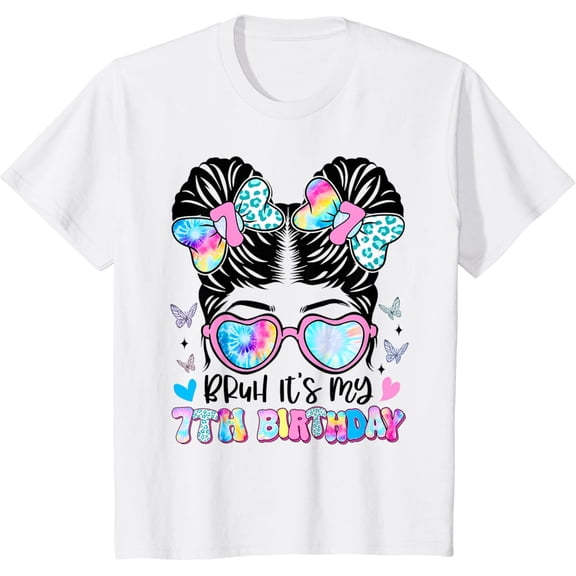 Bruh It's My 7th Birthday Retro 7 Year Old Birthday 7yr Girl T-Shirt mens t shirt，white，women，funny，misfits，men，journey