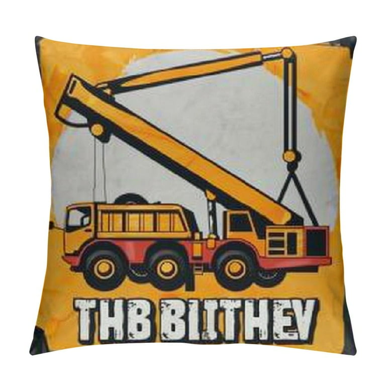 Bruh It s My Son s Birthday Kid Excavator Construction Throw Pillow