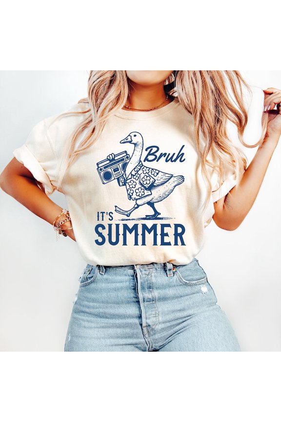 Bruh It’s Summer Goose T-S1Hirt, Funny Colorful Goose Graphic T1EE, Bright Summer Vibes S1Hirt, Silly Goose Summer Meme, Summer Lover Gift