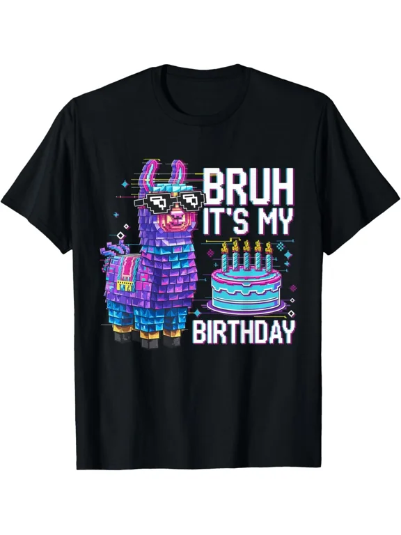 Bruh, Its My Birthday Liama Kids Boys Girls Party Bday T-Shirt
