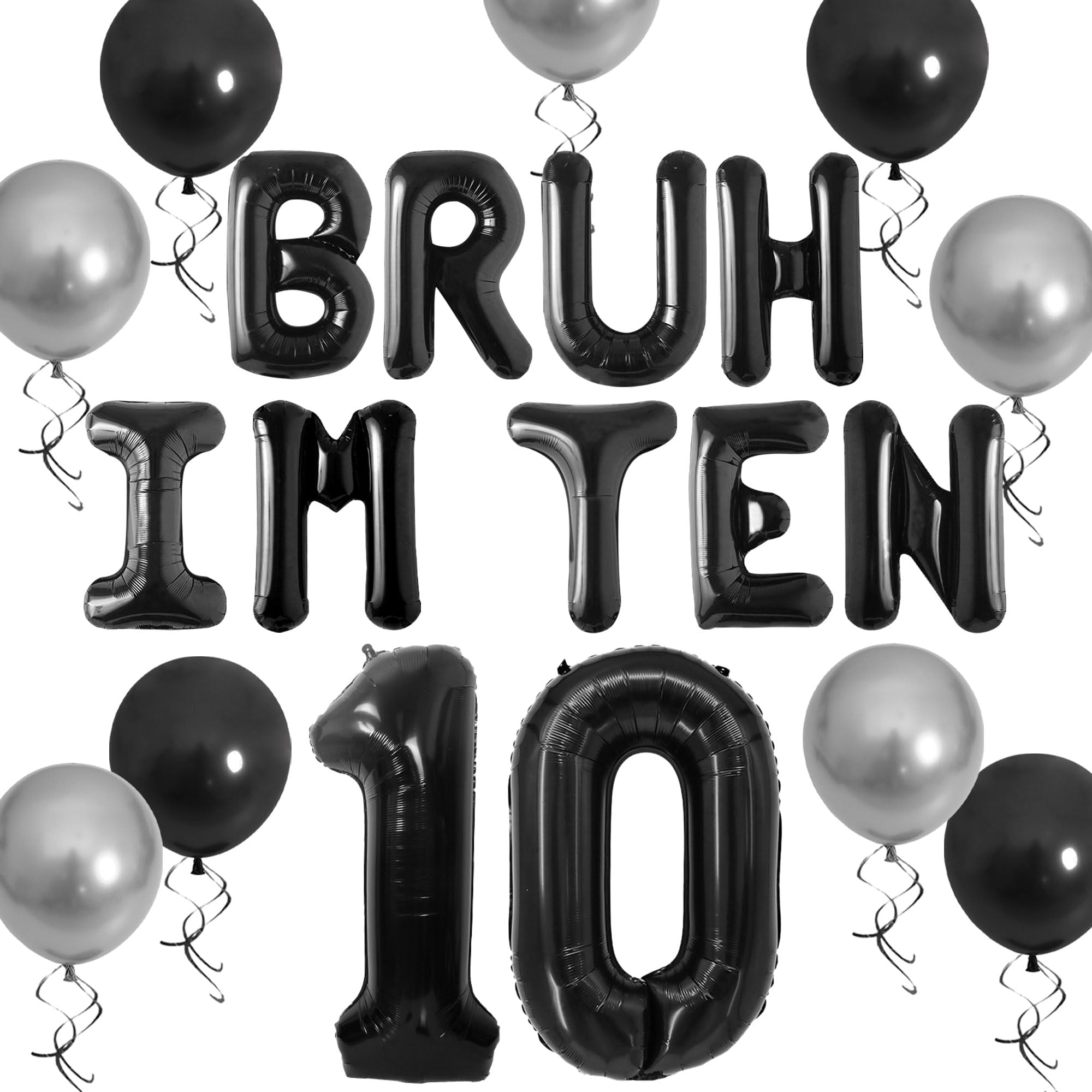 Bruh I'm 14 Banner – Offizielles Teenager Geburtstagsbanner, Schwarz Glitzernd, Für 14. Geburtstagsparty, Inkl. Befestigungsmaterial