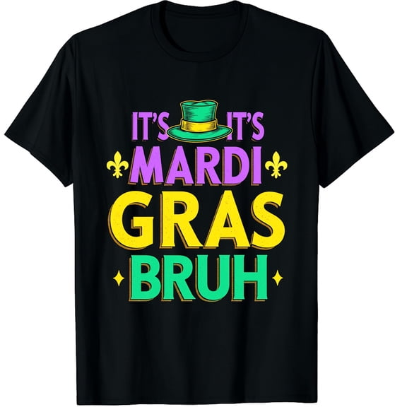 Bruh Mardi Gras Mardi Gras Graphic Crew Neck Short Sleeve T-Shirts (Men's, Women's)