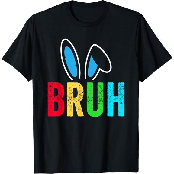 Bruh Meme Easter Day Funny Bunny Eggs Teens Boys Kids T-Shirt100% cotton