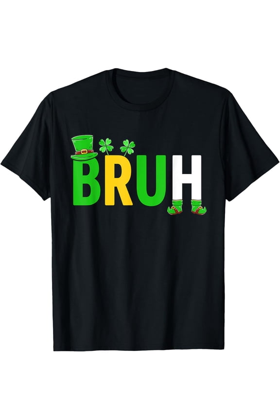 Bruh Meme Funny Saying Bro Greeting Teen Boy St Patricks Day T-Shirt
