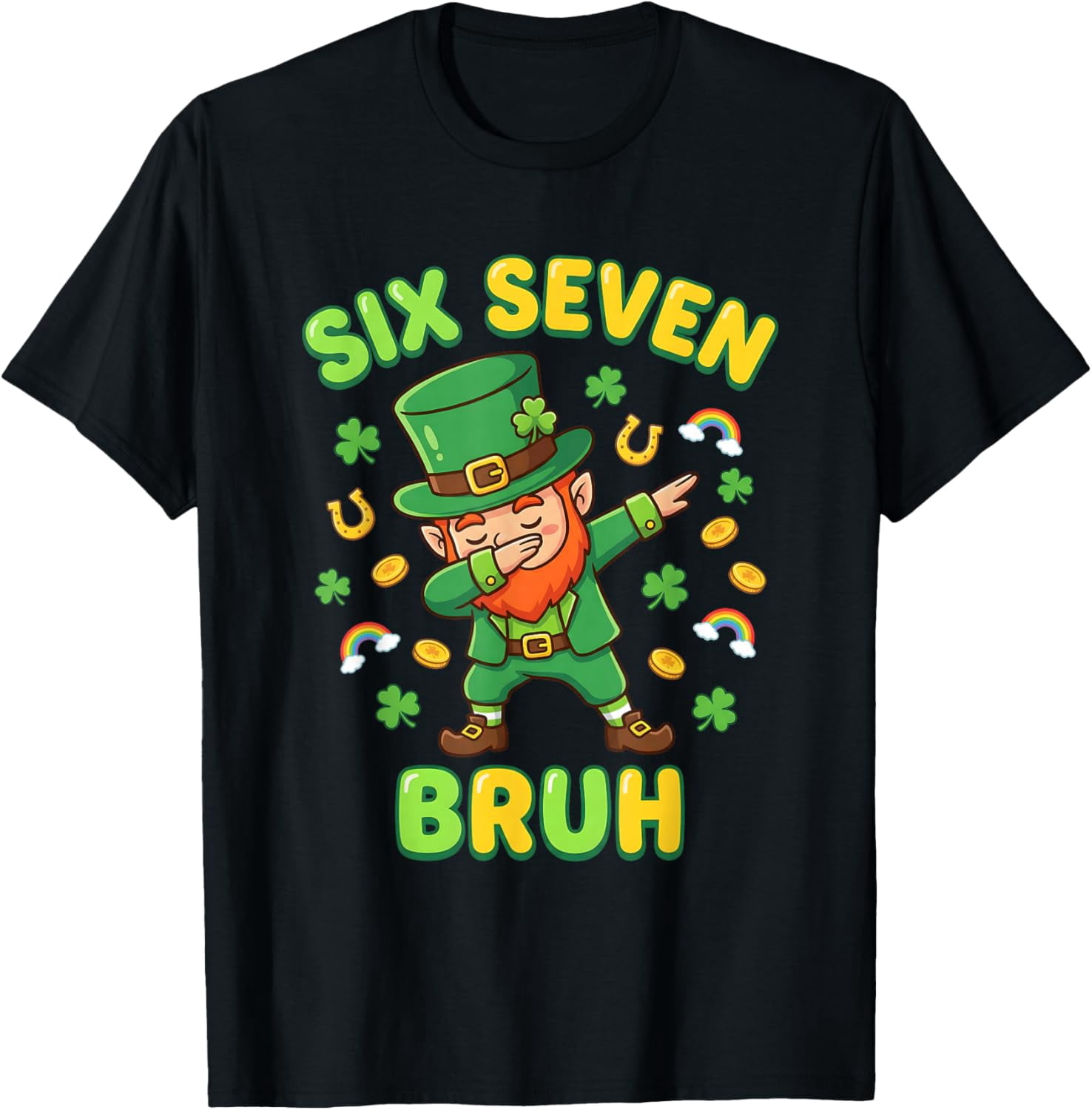Bruh St Patricks Day Six Seven Leprechaun Meme 67 T-Shirt - Walmart.com