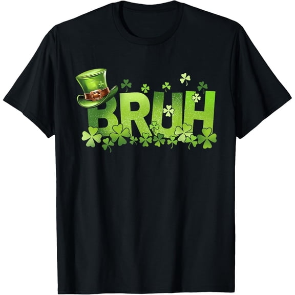 Bruh St Patricks Day Teens Boys s Funny Saint Pattys T-Shirt