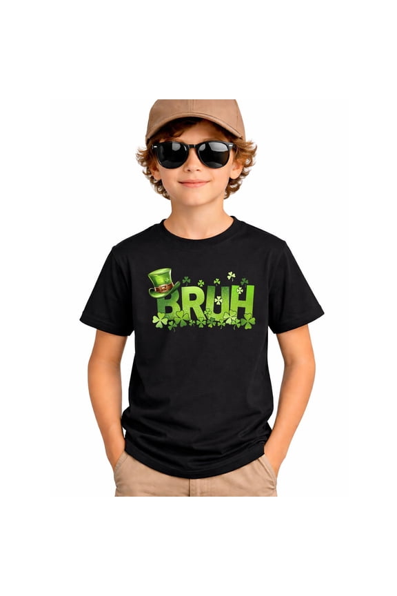 Bruh St Patricks Day Teens Boys Kids Funny Saint Pattys T-Shirt