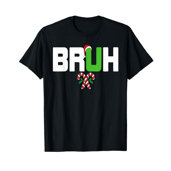 Bruh Teens Girls Boys Funny Christmas T-Shirt,Women's short-sleeved T-shirt to celebrate the coming of Christmas