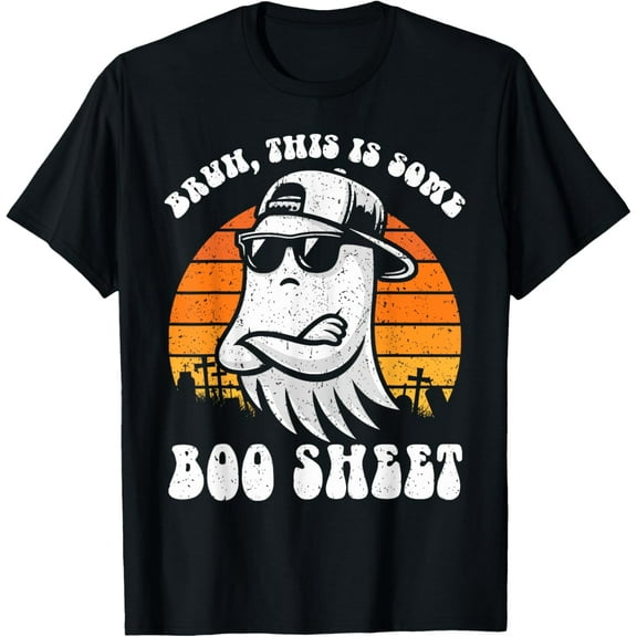 Bruh This Is Some Boo Sheet Funny Halloween Ghost Retro T-Shirt