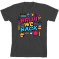 thumbnail image 1 of Bruh, We Back Back To School Adult Charcoal Crew Neck Short Sleeve Tee-Medium, 1 of 2