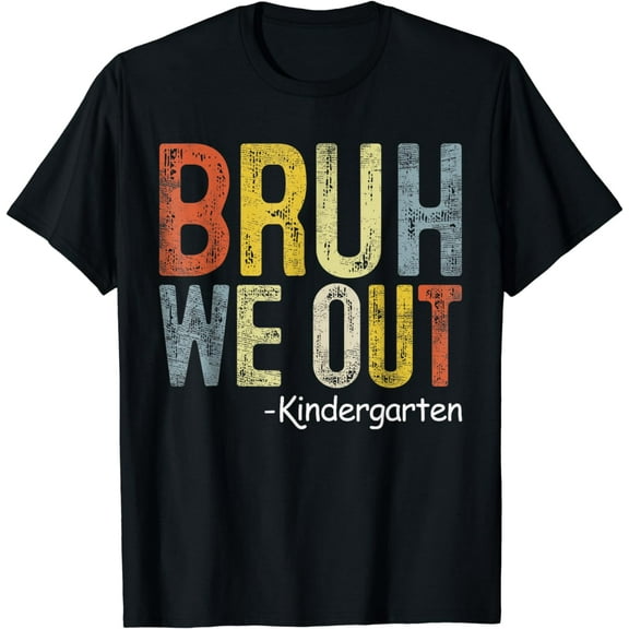 Bruh We Out Kindergarten Graduation Class Of 2024 Distress T-Shirt