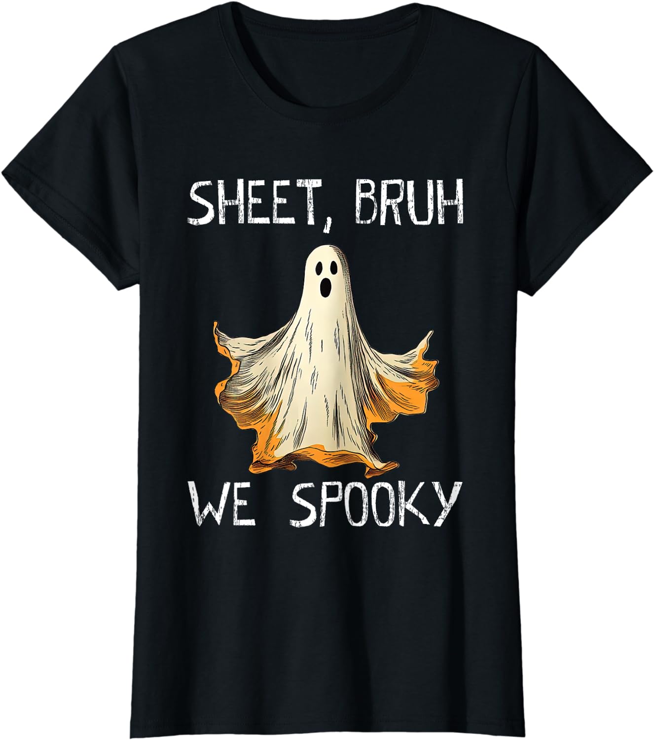Bruh We Spooky Funny Halloween Ghost Men Teens Boys T-Shirt