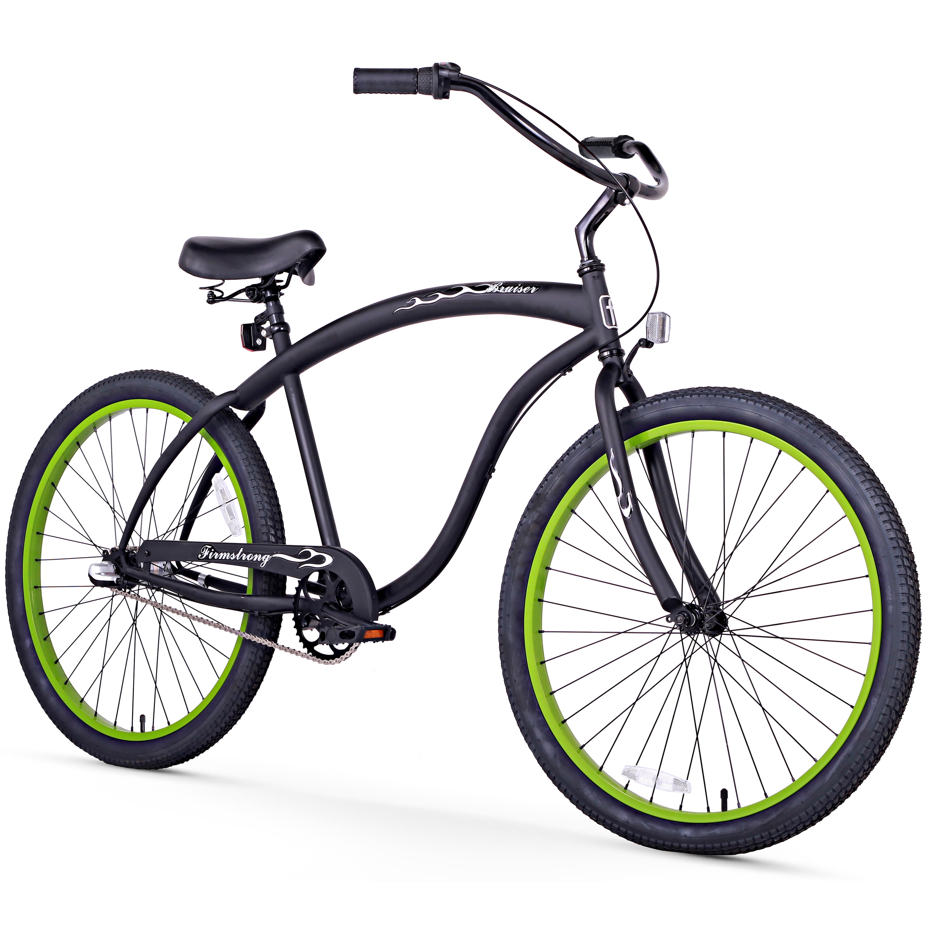 Bruiser , 26", Men's, Three Speed, Matte Black/Green