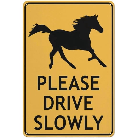 Brumbys Please Drive Slowly Sign For House 8"x12" Yard Sign, Premium Aluminum, Sun-Proof, Rust-Free