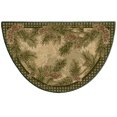 thumbnail image 1 of Brumlow Mills Pine Cone Rustic Fall Winter Gingham Area Rug, 1'5" x 2'6", Half Circle, 1 of 5