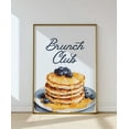 thumbnail image 1 of Brunch Club Pancakes Print, Trendy Blue Kitchen Wall Art Home Decor #2270, Unframed Poster Size 24x36, 1 of 4