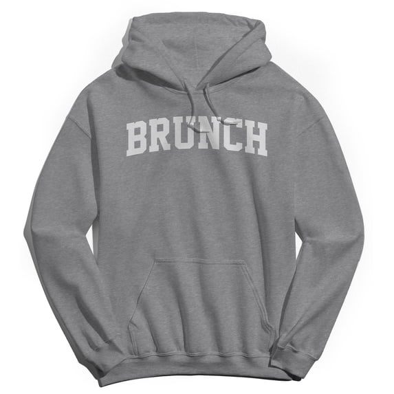 Brunch Graphic Sport Grey Men's Cotton Pullover Hoodie