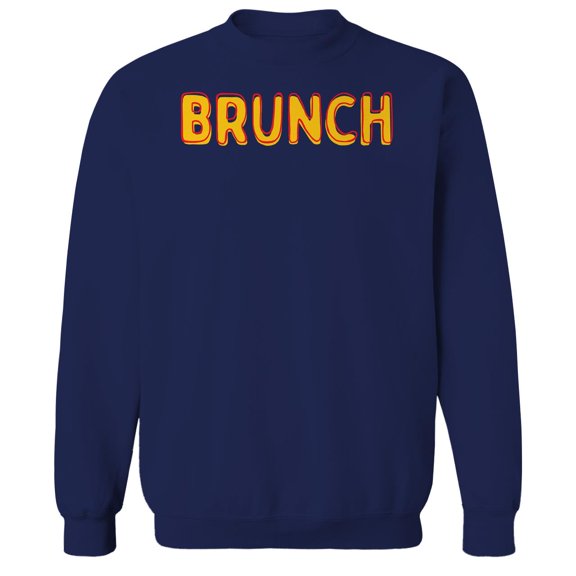 Brunch Humor Graphic Navy Men's Crewneck Sweatshirt