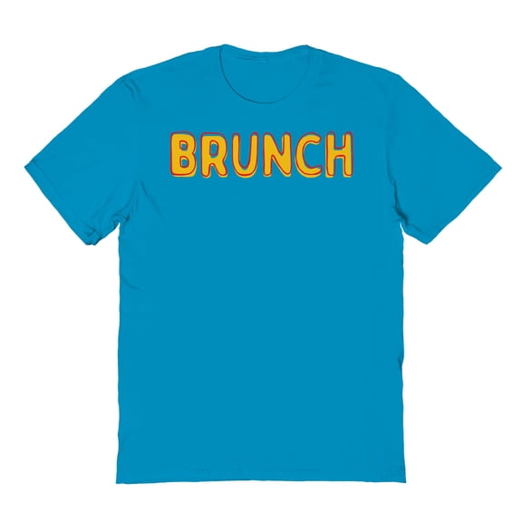 Brunch Humor Graphic Tropical Blue Men's Cotton T-Shirt