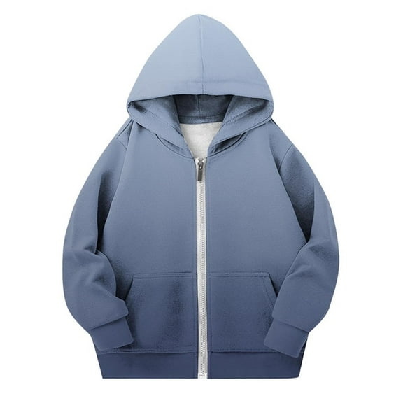 Brunch Outfits for Children Boy Girl Long Sleeve Fleece Lined Wool Gradient Kawaii Warm Thick Fuzzy with Hood Jacket Hoodies Outfit Sweatshirt Kid 2026 9 Years