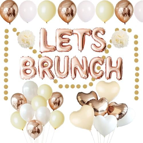 Let's Brunch Party Decorations, Bachelorette Brunch Birthday Brunch Decorations, Brunch Sign Decor Banner Balloons for Ladies Girls, Bridal Shower Engagement Wedding Party Ideas Supplies Favors$$