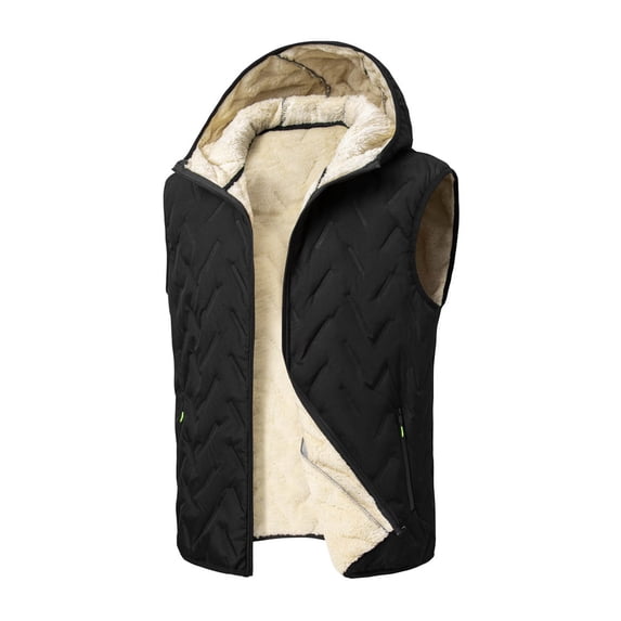 Brunch Zip Up for Man Winter Fall Sleeveless Fleece Lined Wool Cami Tank Thermal Basic Jackets Hooded Outfit Mens 2026 XL