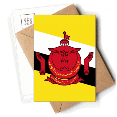 Brunei National Flag Asia Country Postcards Envelopes Blank Note Cards Mailing