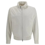 Brunello Cucinelli Beige Turtleneck Zippered Pockets Nylon Jacket Men's