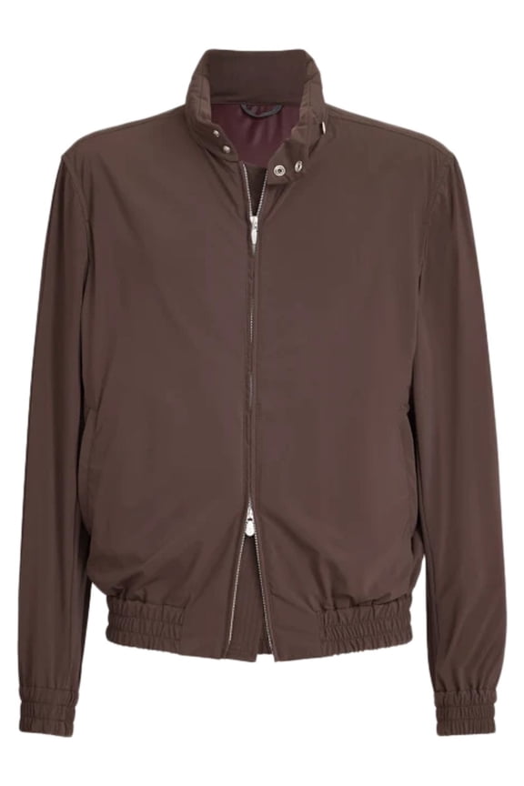 Brown Stand Collar Matte Finish Jacket (Men's)