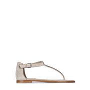 Brunello Cucinelli Flat T-Strap Sandals With Delicate Buckle Closure Neutrals Women's