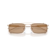 Brunello Cucinelli Mens 0Bc2014st Rectangular Titanium Sunglasses With Double Bridge Gold