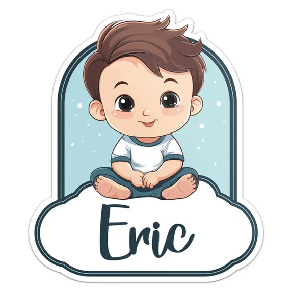 Brunet Baby Boy Eric Sticker Phone Decal Water Bottle Stickers Car ...