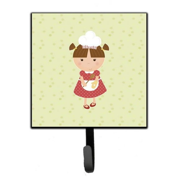 Brunette Baker on Green Leash or Key Holder