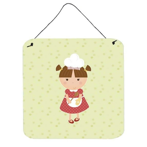 Brunette Baker on Green Wall or Door Hanging Prints