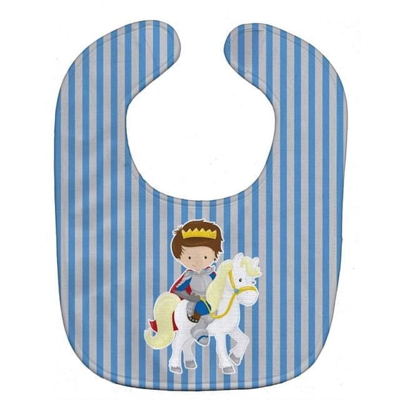 Brunette Boy Prince on Horse Baby Bib