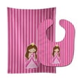 thumbnail image 1 of Brunette Girl Princess Baby Bib & Burp Cloth, 1 of 1
