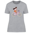 thumbnail image 1 of Brunette Girl Riding A Bicycle T-Shirt Women -Image by Shutterstock, Female Large, 1 of 2