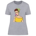 thumbnail image 1 of Brunette Woman With Lollipop T-Shirt Women -Image by Shutterstock, Female Large, 1 of 2