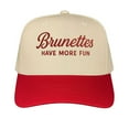 thumbnail image 1 of Brunettes Have More Fun Hat, Funny Embroidered Trucker Cap with Statement Quote, Adjustable Snapback Baseball Hat for Women, Trendy Fashion Accessory and Gift Idea, 1 of 5