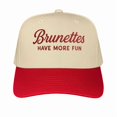 thumbnail image 1 of Brunettes Have More Fun Hat, Funny Embroidered Trucker Cap with Statement Quote, Adjustable Snapback Baseball Hat for Women, Trendy Fashion Accessory and Gift Idea, 1 of 5