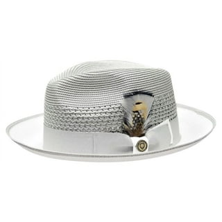 Bruno Capelo Winter White Fedora Hat for Men Designer ZA405