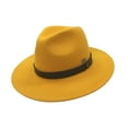 thumbnail image 1 of Bruno Capelo Men's Mustard and Brown Wide Stiff Brim Wool Fedora Uptown UP-743, 1 of 2