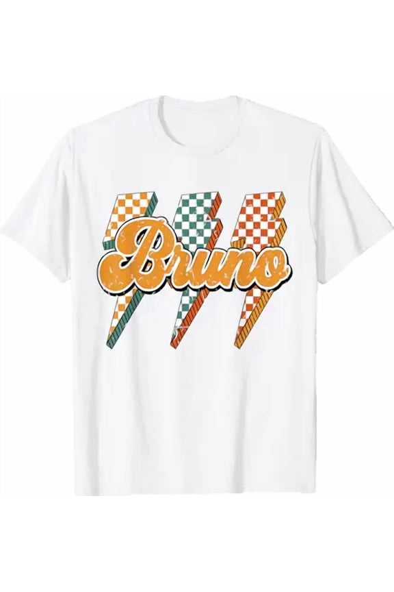 Bruno Checkered Bolt I Love Bruno Groovy 70's 80's Vintage T-Shirt